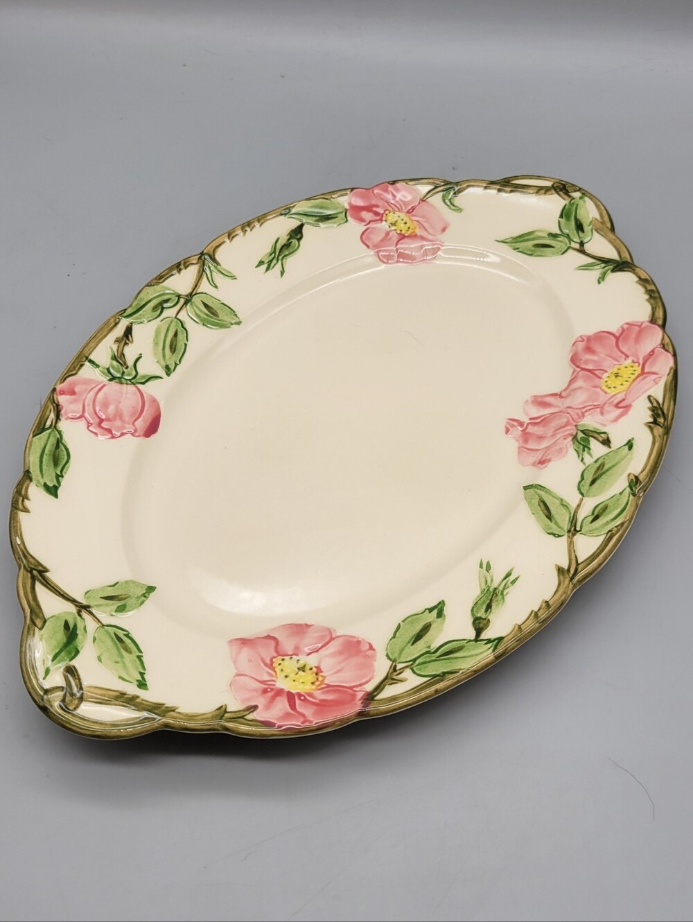 Vintage Franciscan Desert Rose 14" Oval Serving Platter Plate USA Backstamp